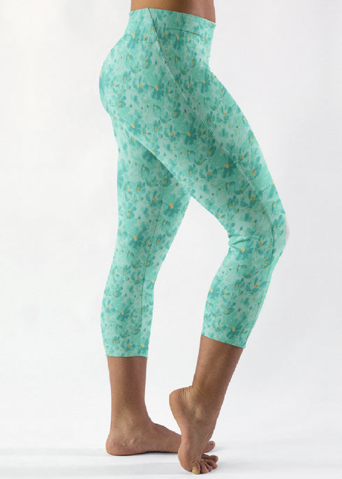 Aqua Floral Capri