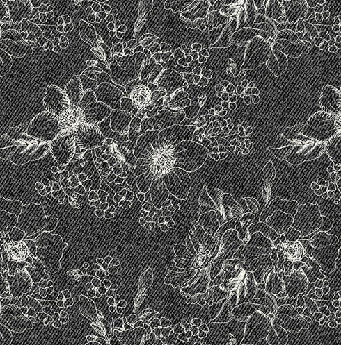 BK denim Floral legging