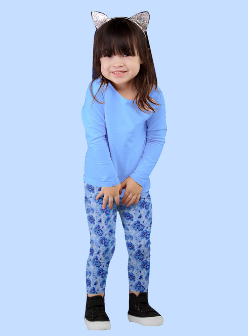 Blue Floral baby Legging