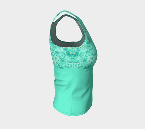 Aqua Floral Tank
