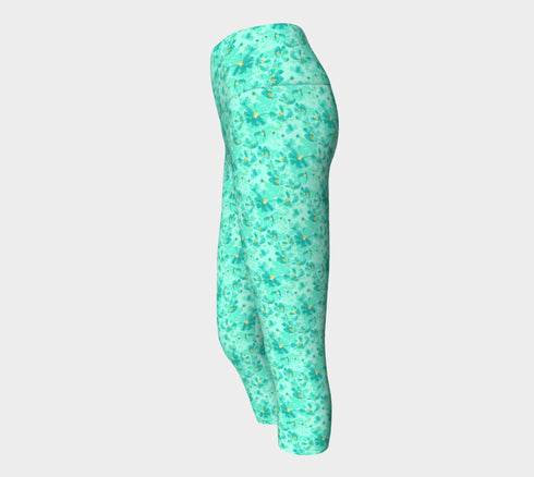 Aqua Floral Capri