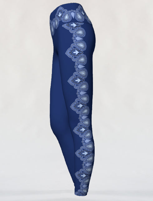 Boho Denim Panel Legging