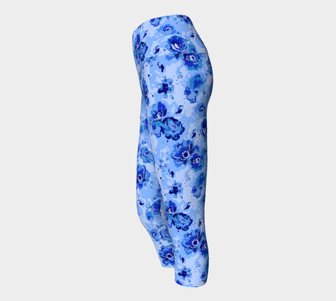 Blue Floral Capri