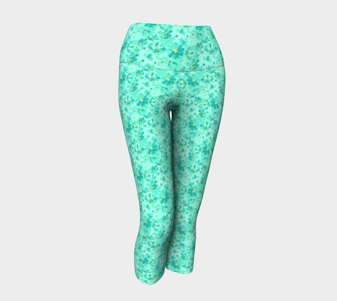 Aqua Floral Capri